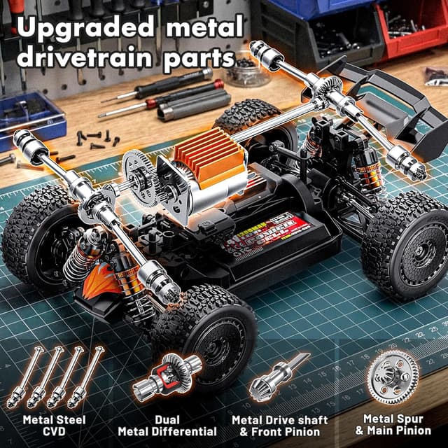 Detalle 2 de Cirmine Macchina Telecomandata Professionale 1:18 4x4 Fuoristrada fino a 36 km/h (2,4 GHz)