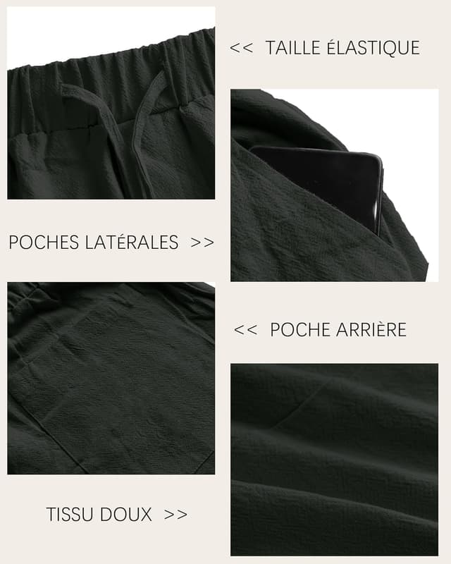 Thumbnail 4 de YAOBAOLE Pantalon homme en lin et coton décontracté – toile légère à taille élastique