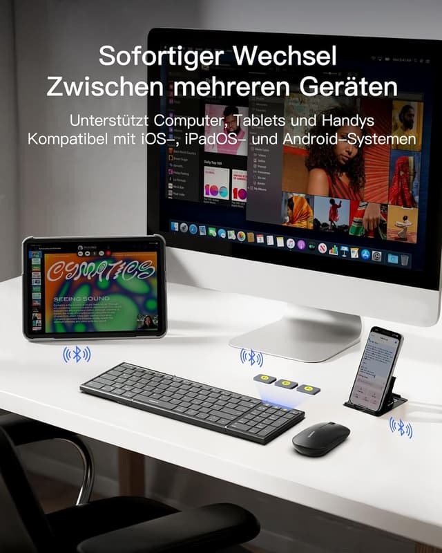 Detalle de Inateck Nomad N0135 faltbare Bluetooth‑Tastatur 328,5 g