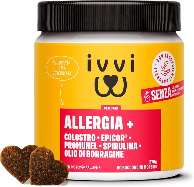 Detalle de ivvi Allergy Immunity snack per cani al salmone (60 snack, 270g) contro allergie, prurito e per il sistema immunitario