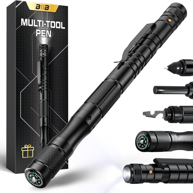 Detalle de BIIB 8 in 1 Multi Tool Pen with Compass for Men 📐
