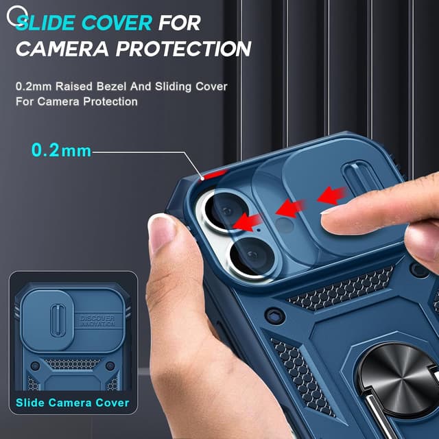 Detalle de iPhone 16 shockproof case, 2-pack glass