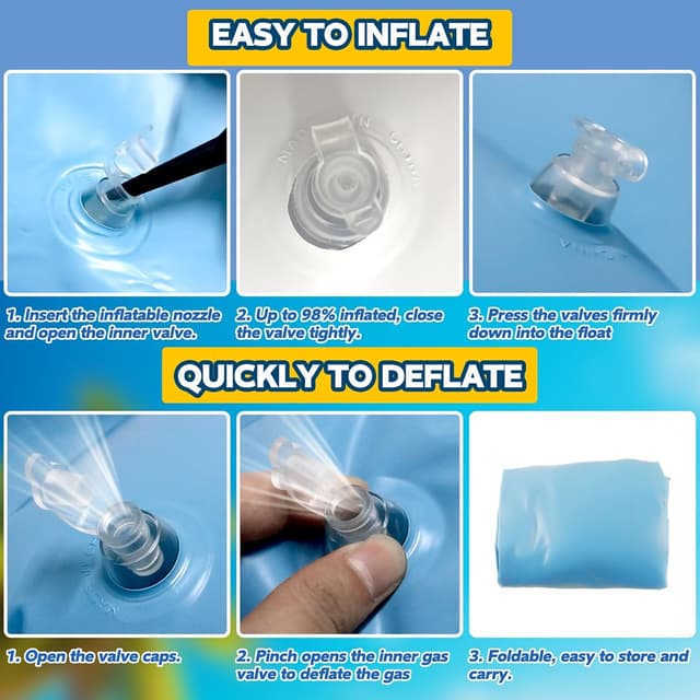 Detalle 2 de Pool Floats Adult XL Inflatable Tanning Pool Lounger Float (76" x 48") with Pillow, Cup Holder & Repair Patches