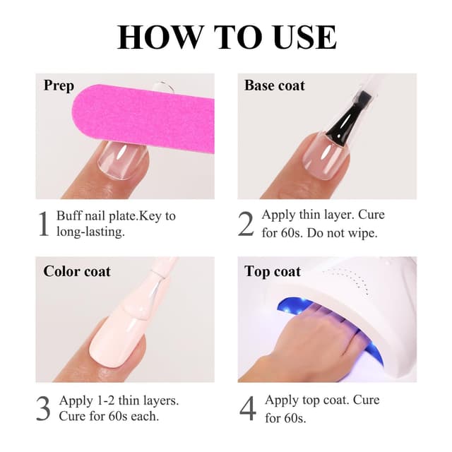 Thumbnail 6 de Imtiti Jelly Pink Gel-Nagellack (UV/LED, 10 ml) – langanhaltend ablösbar, rosa Gel-Look für Salon oder Zuhause