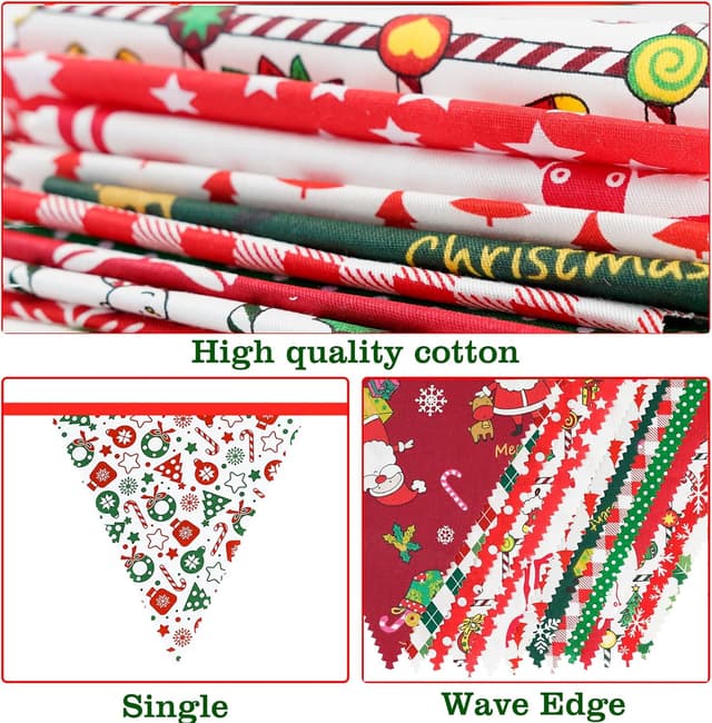 Thumbnail 2 de jijAcraft 12M Fabric Christmas Bunting 42pcs garland 🎄