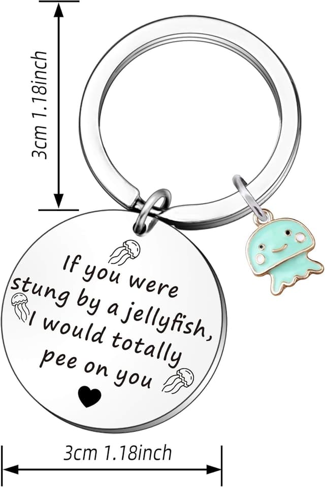 Detalle 2 de QMVMV Friendship Keyrings Jellyfish Design Keychain for Women – Funny Best Friend Gift