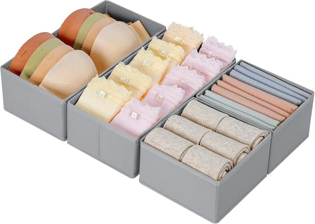 Detalle de DIMJ Drawer Organisers 4 Pack Foldable Storage Box
