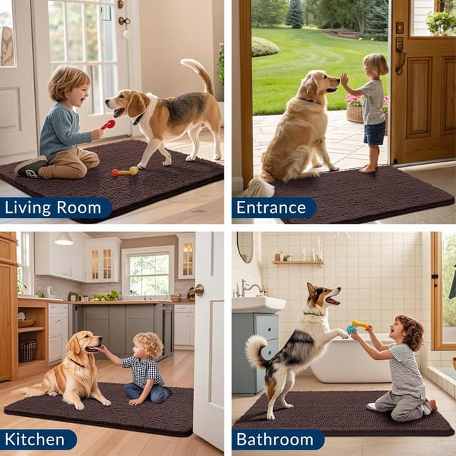 Thumbnail 6 de Smiry Dog Door Mat 34x21 Absorbent Chenille