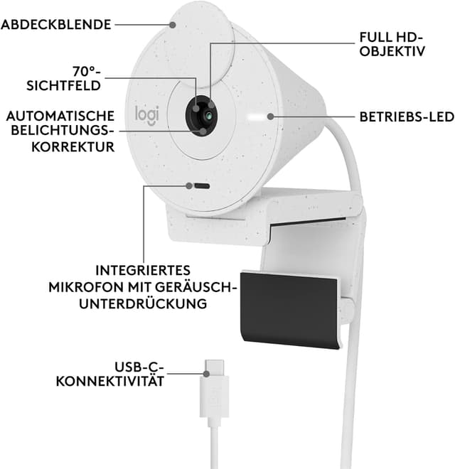 Thumbnail 6 de Logitech Brio 300 Full HD Webcam mit Sichtschutz