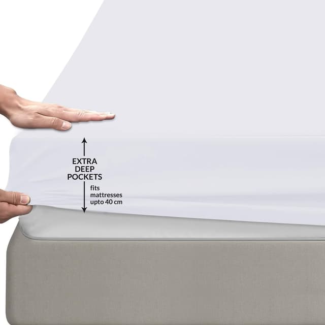 Detalle de Pamposh King Size Fitted Sheets 40 cm Pocket