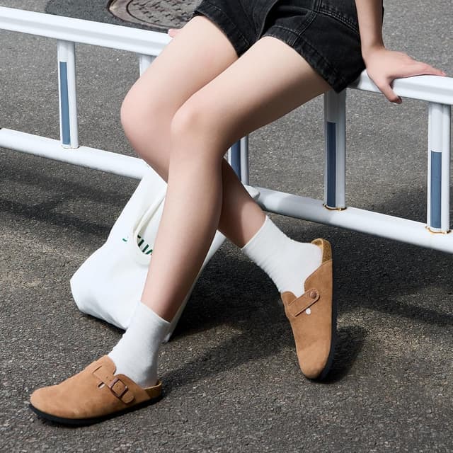 Detalle de Tmaza Cork Footbed Suede Clogs Women Memory Foam Size 6-11 👡