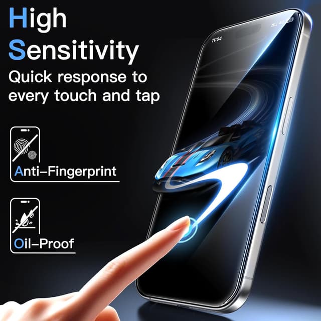 Thumbnail 5 de JETech Schutzfolie iPhone 16 Pro 6,3 Zoll 3er-Pack