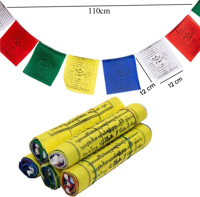 Thumbnail 5 de Bandiere preghiere tibetane 5 rotoli 12x12 cm