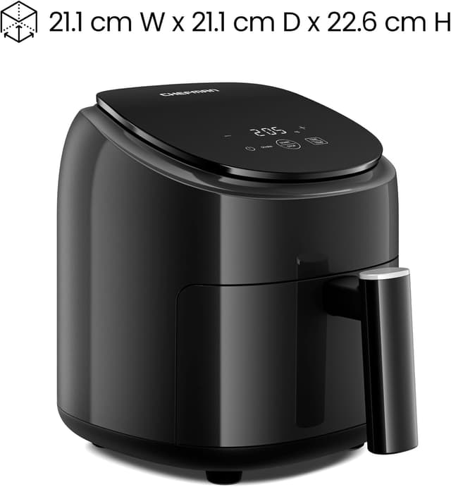 Thumbnail 6 de Chefman 2L Mini Air Fryer (PFAS-Free) with Digital Timer & Shake Reminders – Compact, Space-Saving Black