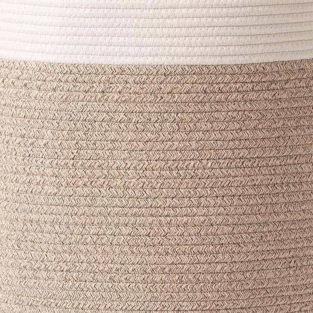 Detalle 2 de LA JOLIE MUSE großer geflochtener Wäschekorb aus Baumwollseil (72 l) – XL-Aufbewahrung für Kinderzimmer & mehr
