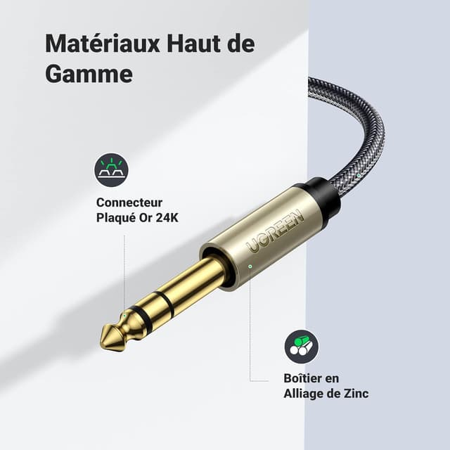 Thumbnail 3 de Câble UGREEN 3,5mm vers 6,35mm 1 m ⚙