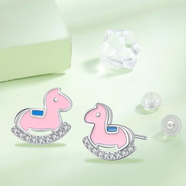 Detalle 2 de Boucles d’oreilles argent 925 cheval 11 mm