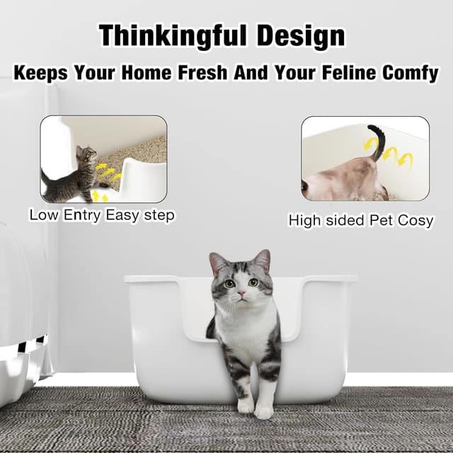 Detalle 2 de Suhaco Bac à Litière Haut 49×42×22 cm 🐾