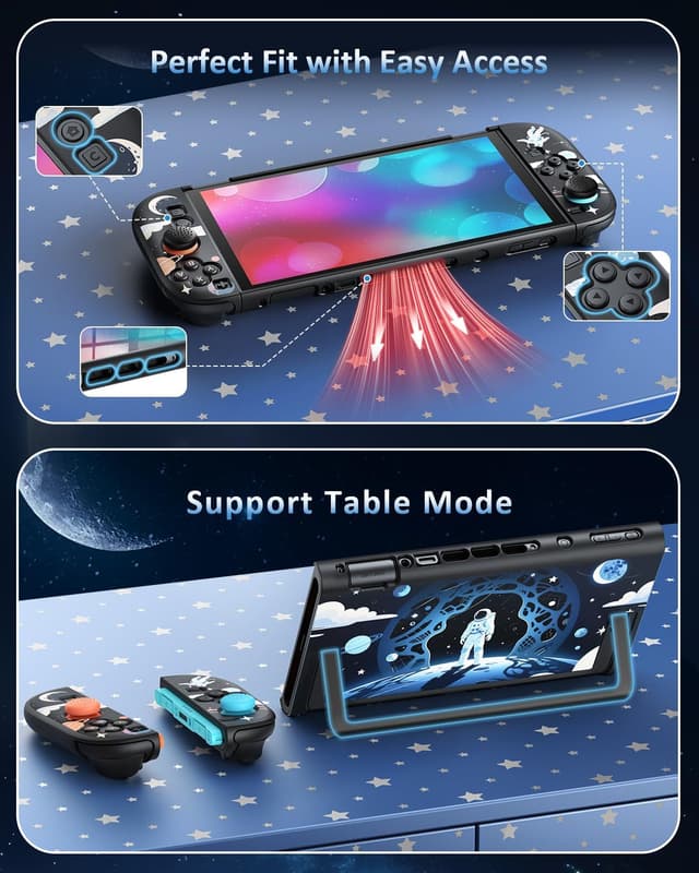 Thumbnail 3 de WAXITY Astronaut Andockbare Hülle für Nintendo Switch 2 (2025), Schlanke, Abnehmbare Schutzhülle für Switch 2 Zubehör mit 2* Daumengriffkappen für Joycon 2, kratzfestes Design – Weltraum-Motiv
WAXITY Astronaut Andockbare Hülle für Nint…