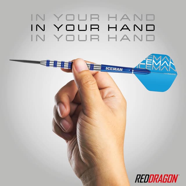 Detalle de Red Dragon Gerwyn Price Iceman Challenger Professional Tungsten Darts set (23g) with flights & stems