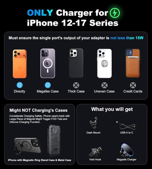 Thumbnail 1 de BHHB 15W Soporte Magsafe para coche