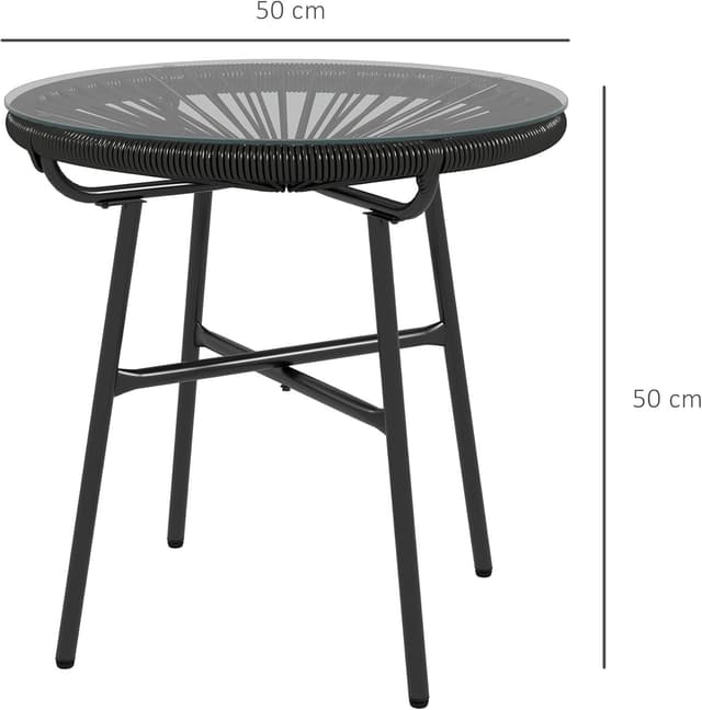 Detalle 1 de Outsunny Mesa de Ratán Ø50 cm