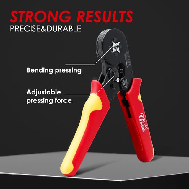 Detalle de CCLIFE Pince à sertir auto-réglable pour câbles 0,25 à 10 mm² (AWG 23-7) avec 1200 embouts
