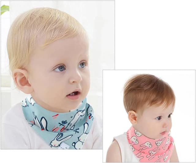 Detalle 2 de SLOSH Set di 14 bavaglini bandana in cotone 100% per neonati (0-36 mesi) con bottoni regolabili