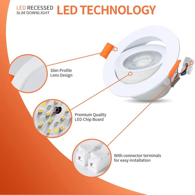 Thumbnail 1 de VTERLY Focos LED 3 Pack 7W Empotrables