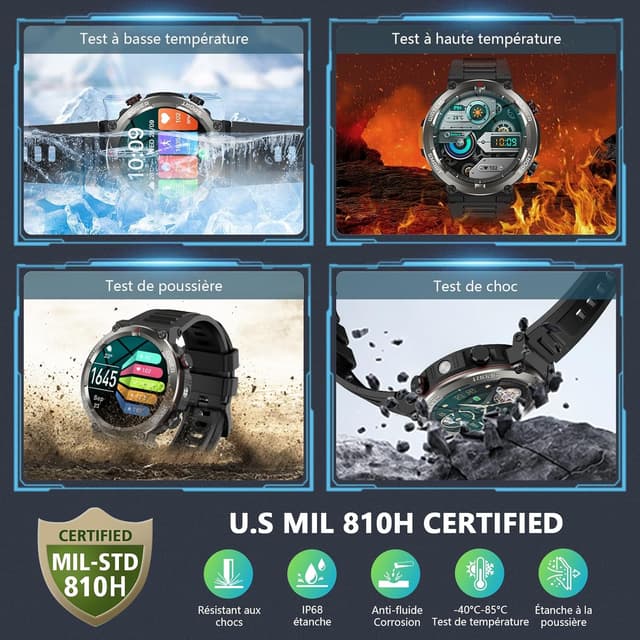 Thumbnail 1 de Montre Connectée Militaire 1,45'' 960mAh