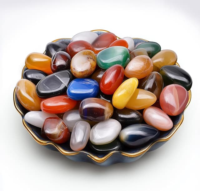 Detalle de SigMntun Polished Stone Set Mahogany Obsidian 0.8" 🪨