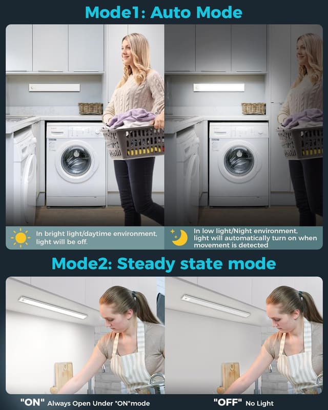 Detalle 1 de libtit Kabellose LED-Unterbauleuchte 40 cm