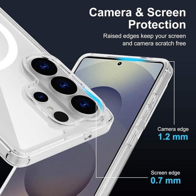 Detalle 2 de XTCASE Coque MagSafe pour Samsung Galaxy S26 Ultra 5G transparente anti-jaunissement, magnétique compatible recharge sans fil