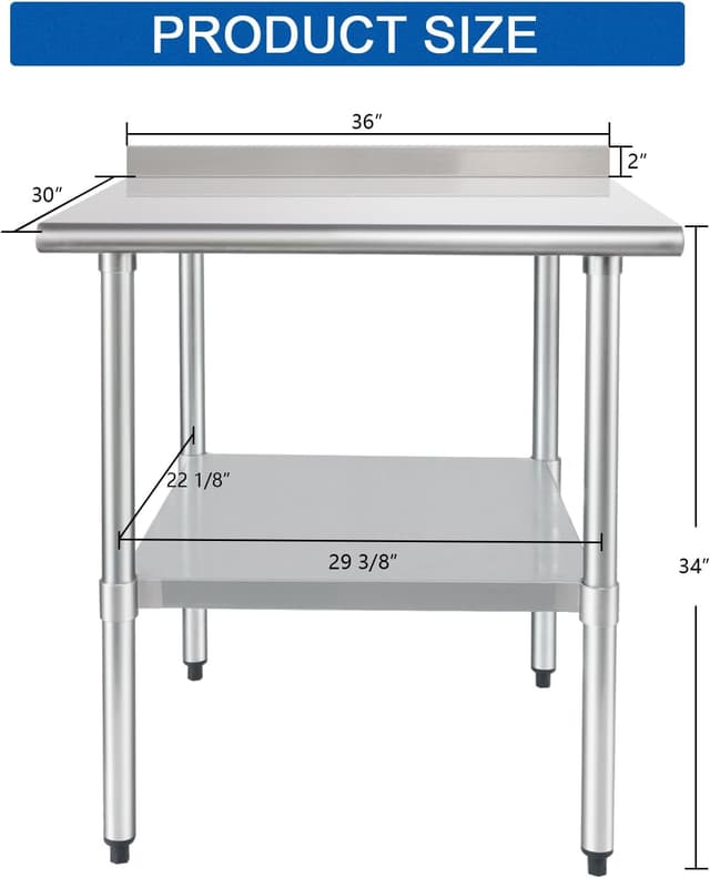 Thumbnail 1 de HARDURA Stainless Steel Prep Table 30 x 36