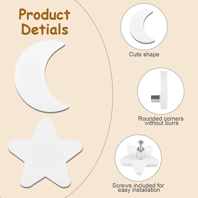 Detalle de Aolso boutons de tiroir 9 pièces