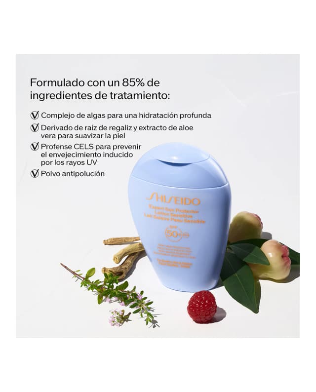 Detalle de Shiseido Protector Solar Sensitive SPF 50+ 150 ml