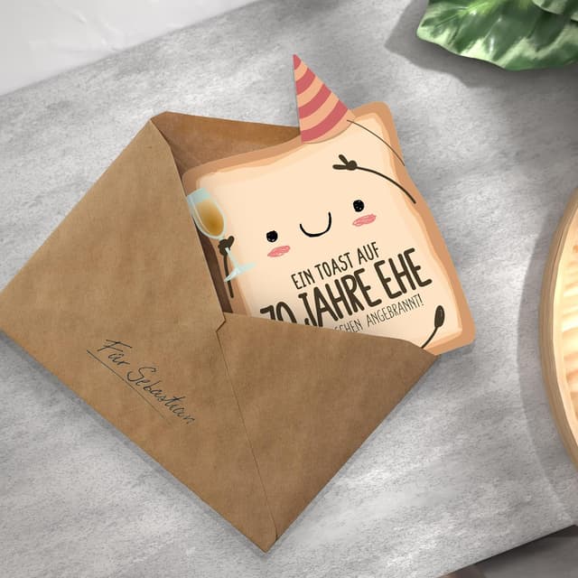 Thumbnail 5 de Gnadenhochzeit Toast Holzkarte 70 Jahre