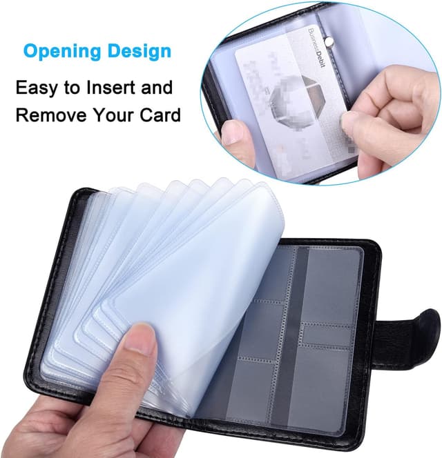 Thumbnail 6 de wisdompro RFID Credit Card Holder (20-card slot) with magnetic close – PU leather vertical wallet case