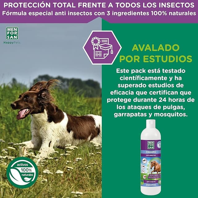 Thumbnail 4 de Menforsan Champú Anti-Insectos para Perros 🐾 Pack de 2