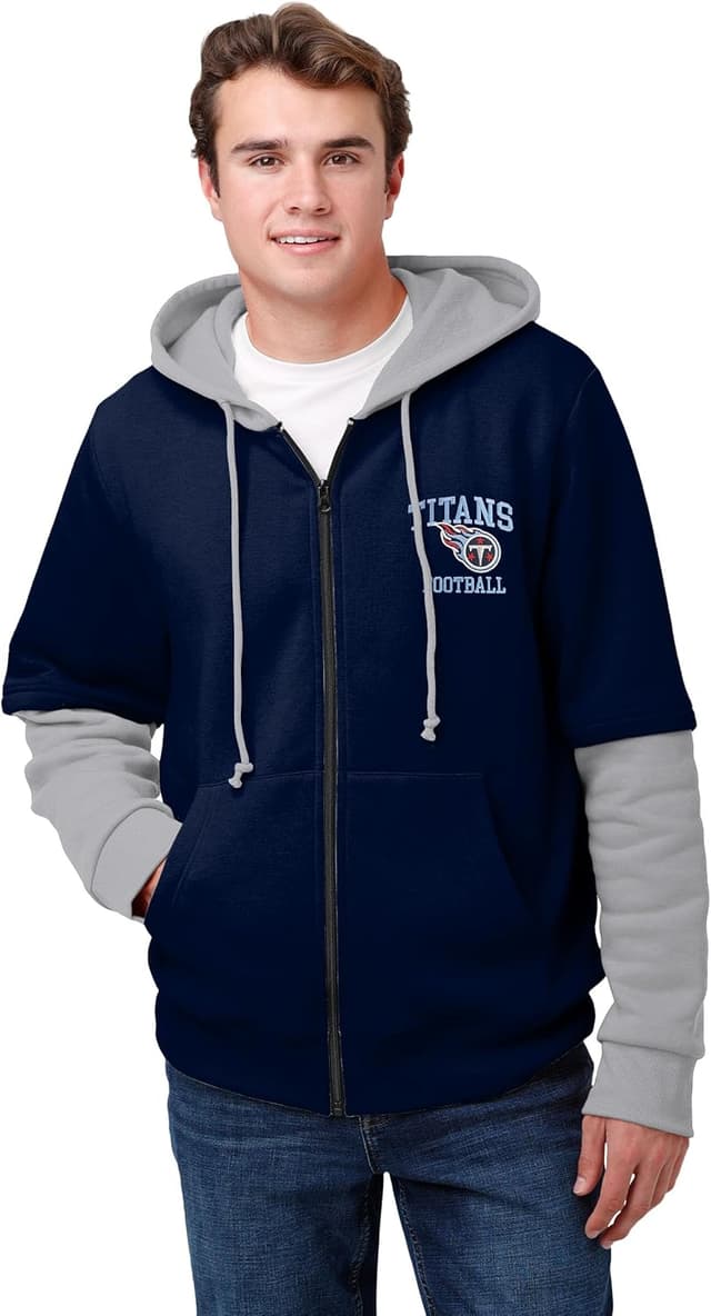 Thumbnail 6 de FOCO NFL Men’s Team Logo Wordmark Long Sleeve Hooded Button-Up Shirt