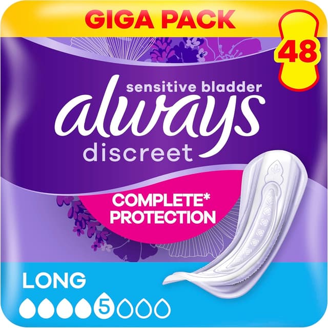 Imagen de Always Discreet Serviettes Longues Fuites Urinaires 48 en OfertitasTOP