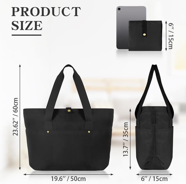Thumbnail 3 de Aucuu borsa tote donna pieghevole con tracolla, shopper con 6 tasche e grande capacità