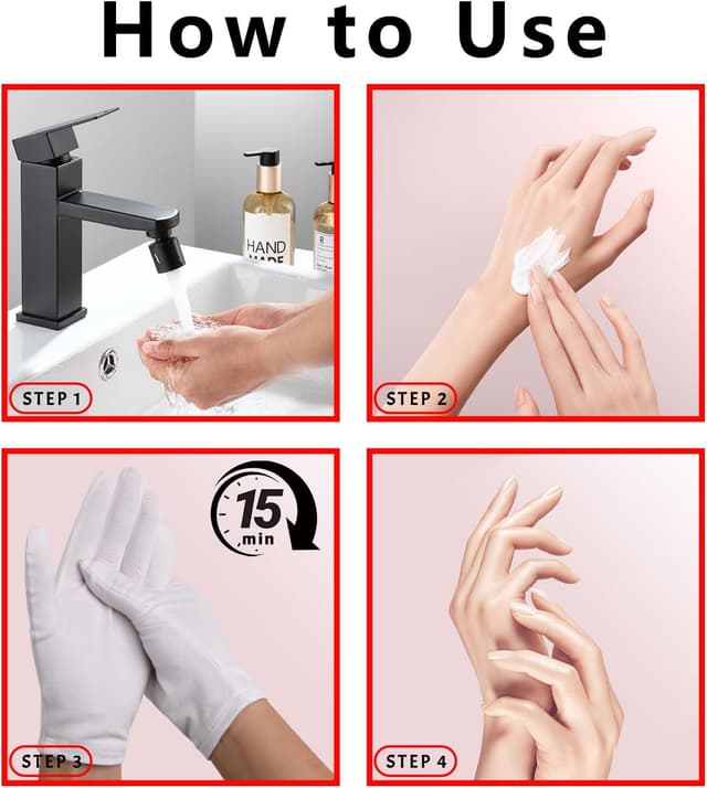 Detalle 2 de AovYoo 6 paia di guanti di cotone idratanti sottili traspiranti in maglia (bianco)