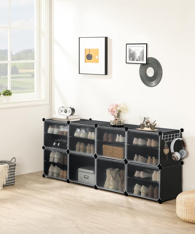 Detalle 2 de HOOBRO Scarpiera con 6 scomparti, sportello e sportelli traspiranti EBK26SC01G1