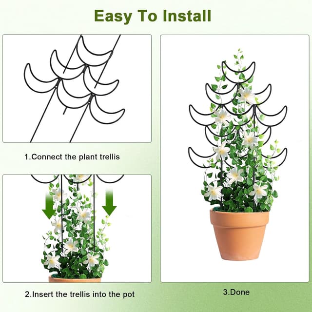 Detalle 1 de LYAZKMY 4 Pack Stackable plant trellis 37cm