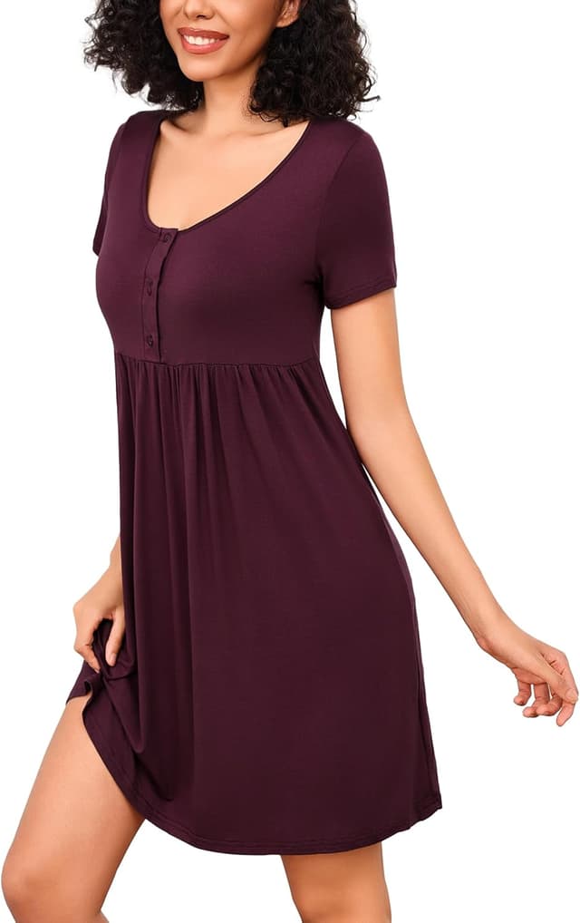 Thumbnail 6 de Bresdk Nightdress Cotton Short Sleeve