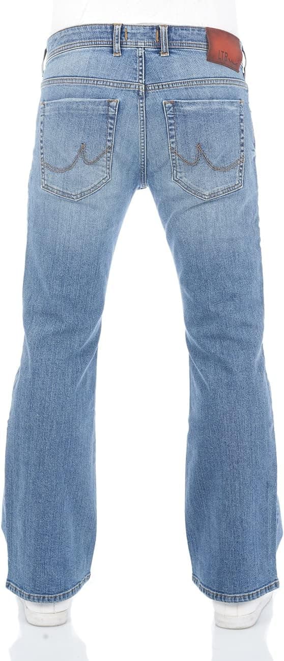 Detalle de LTB Jeans Herren Stretch Timor Bootcut-Jeans in Denim Blau/Schwarz
