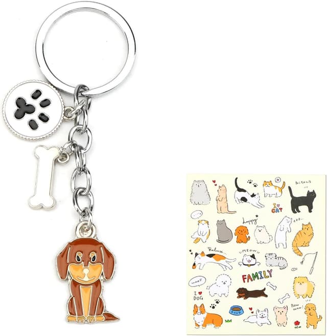 Detalle de OBEISN Schlüsselanhänger für Frauen mit Cartoon Dackel-Design – kreativer Deko-Anhänger als Geschenk