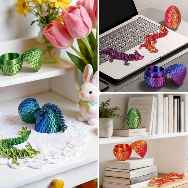 Thumbnail 3 de zhancydeal 4er Set 3D Drachenei 13 cm 🐉