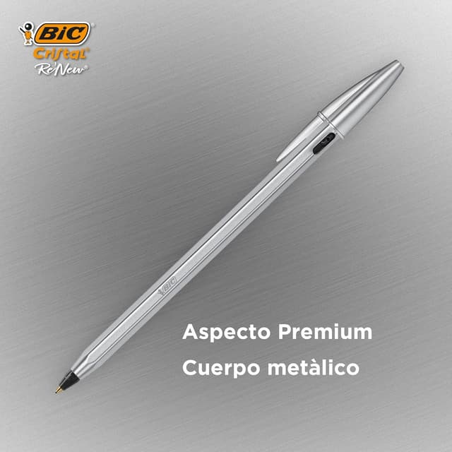 Thumbnail 4 de BIC Cristal Re'New Bolígrafo Metal Recargable 🖊️ (2+4)